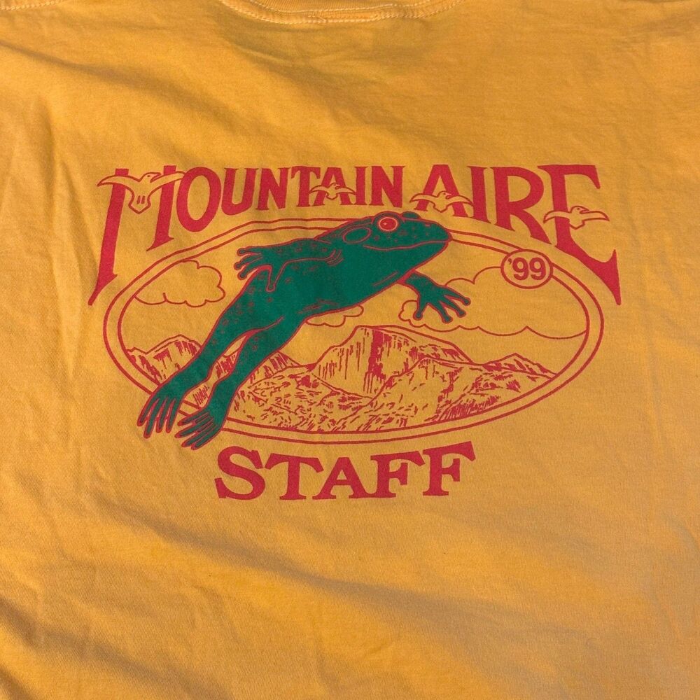 VTG RARE Bill Graham Presents Mountain Aire 1999 Staff Tee Yellow Size Large